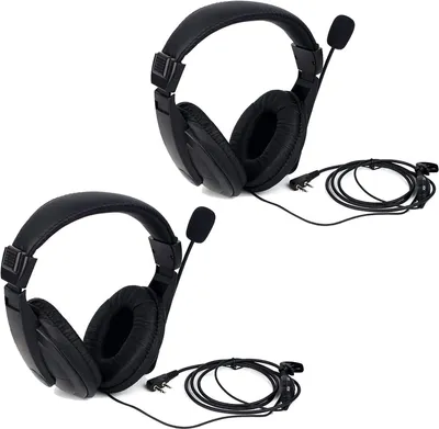 Produktbild von Retevis EHK004 Funkgerät Headset VOX Kopfhörer 2 Pin Kompatibel mit Walkie Talkie RT24 RT27 RT21 RT22 RT15 RT28 RT617 RT618 RT619 BF-88E Kenwood
