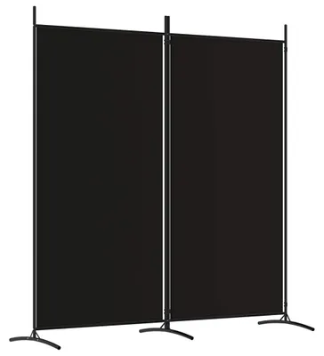 Zdjęcie produktu dla Parawan 2-Panelowy, Czarny, 175X180 Cm, Tkanina Lumarko!