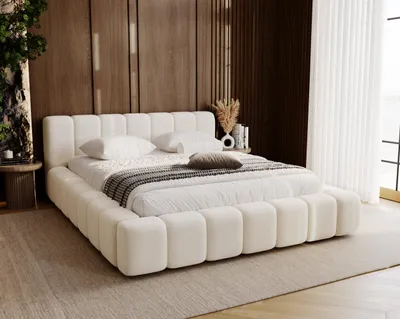 Productafbeelding van Boxspringbed 180x200 cm Bolonia met bedlade, metalen lattenbodem - Tweepersoonsbed 180 x 200, crème (Komodo 10)