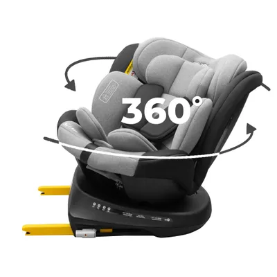 Image de Kids Zone Siège Auto Bébé 0 à 36kg Isofix 360 Pivotant Noir i-Size