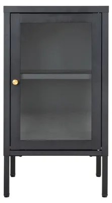 Obrázok produktu pre Skriňa Dalby z čiernej ocele a skla, 38 x 35 x 70 cm