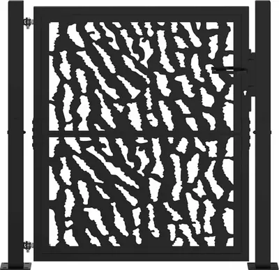 Produktbild von Möbel Gartentor Schwarz 105x105 cm Stahl Spurendesign - Maschendrahtzaun 4100979