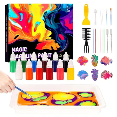 Produktbild von Wassermarmorierungsfarbe für Kinder Bastelset Kinder ab 6 Jahre Geschenke für Jungen und Mädchen Marmorierset für Kind 6 7 8 9 10 11 12 Jahren 3 cm Tier