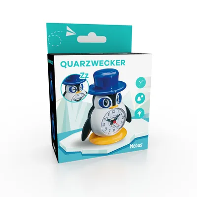 Obrázok produktu pre Mebus 26514 Detský Quartzový budík s motívom tučniaka