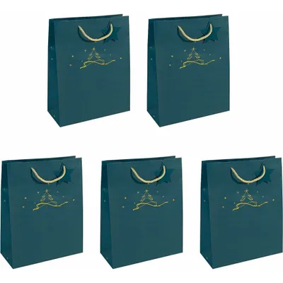 Produktbild von Sigel GT034, Geschenkverpackungstasche, Blau, Abbildung, Papier, Weihnachten, Matt