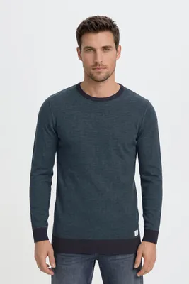 Produktbild von BLEND BHNathan Herren Strickpullover Feinstrick Pullover mit Rundhals-Ausschnitt Rippbündchen 100% Baumwolle Regular fit, KI-generiertes Bild