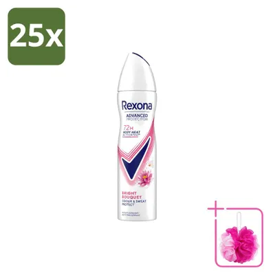 Productafbeelding van 25 x Rexona Advanced Protection Bright Bouquet Antitranspirant Spray 150 ml - Voordeelverpakking - 25 stuks