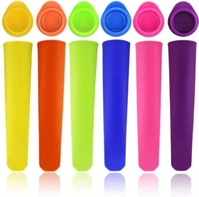 Produktbild von Eisformen eis am stiel silikon mit Deckel Wassereis Formen Popsicle aus lebensmittelechtem Silikon BPA Frei (6 Stück )