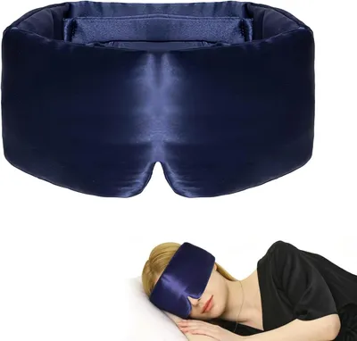 Imagen del producto de Mascarilla para dormir de seda con banda ajustable, talla única, ideal para dormir y viajar
