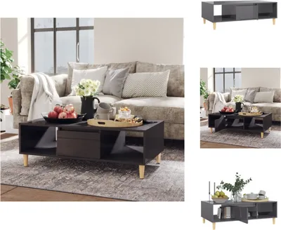 Produktbild von vidaXL Couchtisch Hochglanz-Grau 103,5x60x35 cm Holzwerkstoff -  Couchtische