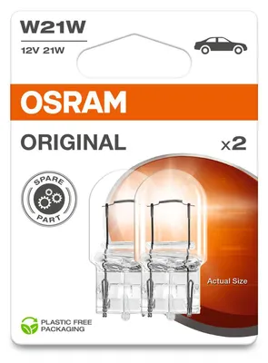 Zdjęcie produktu dla OSRAM ORIGINAL W21W W3x16d 12 V/21 W (2er Blister)