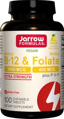 Imagen del producto de Jarrow Formulas | Metil B-12 1000 mcg y Metilfolato 400 mcg, sabor a limón