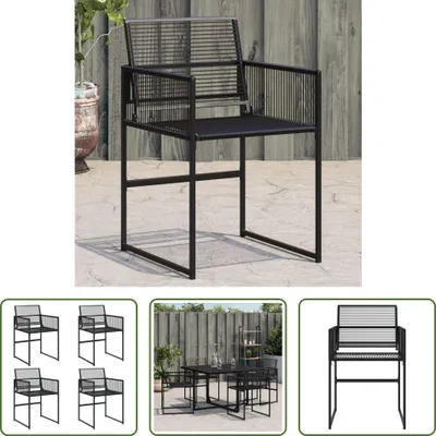 Produktbild von The Living Store Gartenstühle 4 Stk. Schwarz Poly Rattan