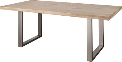 Image de MASSIVMOEBEL24 | Table à manger 200x100 Manguier laqué blanchi RAILWAY #306