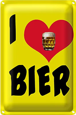 Produktbild von Blechschild 20x30cm I love Bier