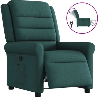 Image de Fauteuil inclinable électrique Vert foncé Tissu