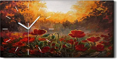 Produktbild von Wandkunst Leinwand Bild Uhr Geräuschlos 60x30 Ölgemälde Florale Blumen Kunst - weiße Hände