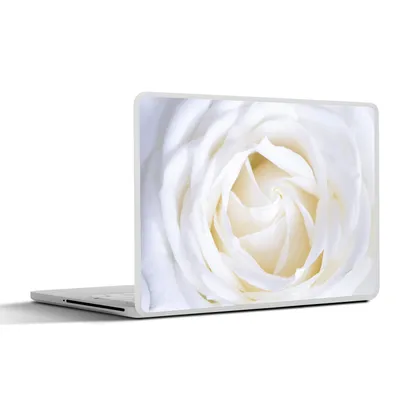 Produktbild von MuchoWow® Laptop Aufkleber Sticker Cover Rose - Weiß - Blume 40x30 cm - Laptop Dekoration - Selbstklebend