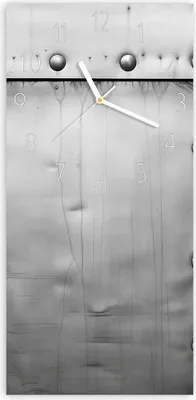 Produktbild von Wanduhr aus Glas mit Motiv Metallplattenoptik- 30 x 60 cm - inkl. Aufhängesystem