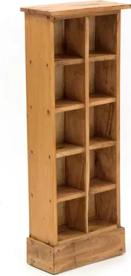 Produktbild von RUSTIKALES CD & BÜCHERREGAL NATURE | 94x36cm(HxB) Holzregal 10 Fächer | Farbe: 08 honigfarben gewachst