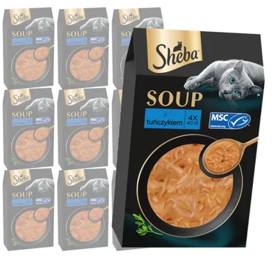Produktbild von Sheba Soup mit Thunfisch 40x40g Nassfutter in Sauce Suppe für Katzen