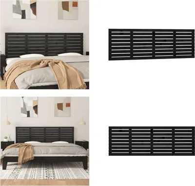 Produktbild von vidaXL Wand Kopfteil Schwarz 166x3x63 cm Massivholz Kiefer - Wand-Kopfteil - Wand-Kopfteile - Kopfteil - Bett-Kopfteil