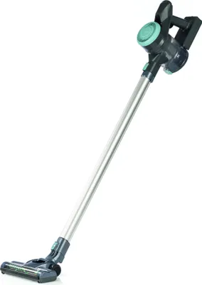 A cordless stick vacuum cleaner is shown against a white background.
