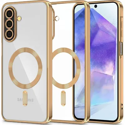 Produktbild von Handyhülle mit Kameraabdeckung für Galaxy A27 5G, Tech-Protect MagFlex für MagSafe, Transparent-Gold