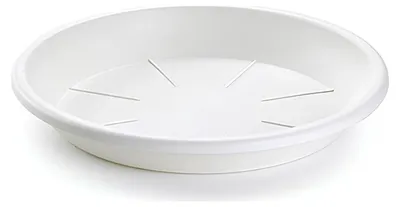 Produktbild von Plasticforte Pflanztopf unter Untersetzer / Auffangschale - weiss - Ø 32 cm - Kunststoff