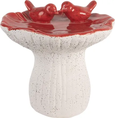 Produktbild von Clayre & Eef Dekorationsfigur Pilz Ø 19x18 cm Weiß Rot Terrakotta