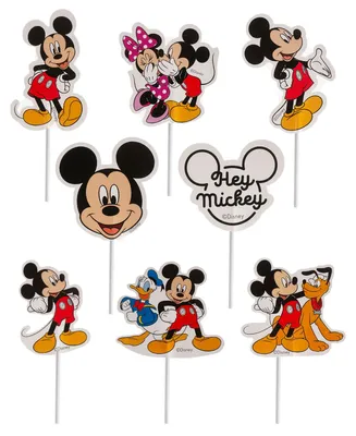 Produktbild von Dekora Mickey Kuchenpicker für Cupcakes und Muffin 16 Stück mit 8 verschiedenen Motiven