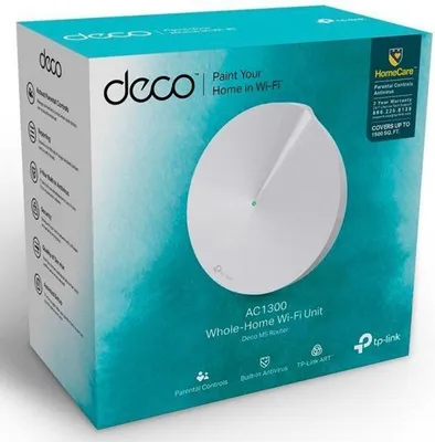 Zdjęcie produktu dla TP-Link Deco M5 (1-Pack), Biały, Wewnętrzny, Mesh router, Dual-band (2.4 GHz/5 GHz), Wi-Fi 5 (802.11ac), 1267 Mbit/s