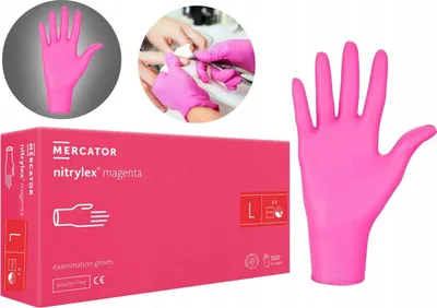 Zdjęcie produktu dla Rękawice Nitrylowe 100 szt. 9-L Nitrylex Magenta