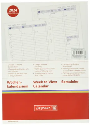Produktbild von BRUNNEN Wochenkalendarium BUSINESS 2024 2 Seiten = 1 Woche A5 weiß