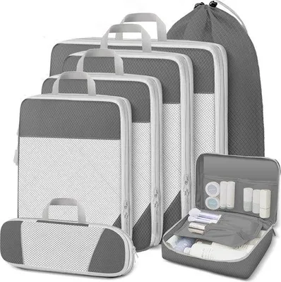 Produktbild von Famanu Koffer Organizer Set 7-teilig - grau