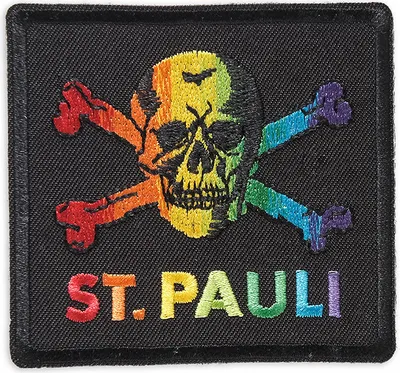 Produktbild von St. Pauli - Totenkopf Regenbogen, Aufnäher 8 x 7,5 cm