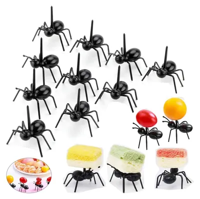 Produktbild von Ameisenfutter-Picks Wiederverwendbare Obst Dessert Gabel (24 stück), Kreative Food Fork Frucht Gabel für Snack Cake Dessert mit Aufbewahrungsbox für Küche Baby Shower Hochzeit Geburtstagsfeier