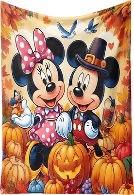 Imagen del producto de Manta suave de microfibra, 150x200 cm - Diseño de Halloween/Mickey y Minnie