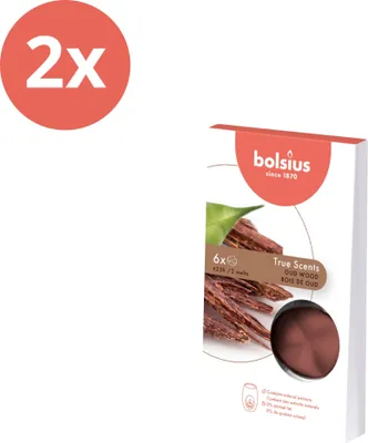Obrázek produktu pro Bolsius - True Scents - Voskové taveniny - 6 kusů v balení - Oudové dřevo - Hodnotné balení - 12 kusů - 2 balení