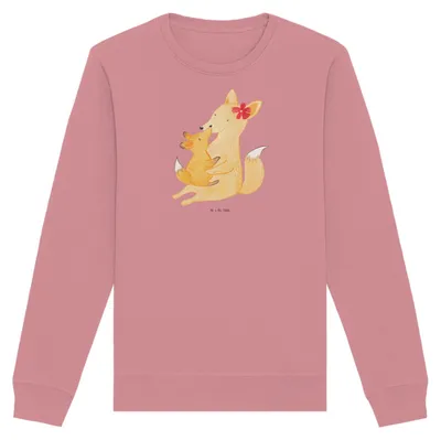 Produktbild von Mr. & Mrs. Panda Bio Baumwoll Pullover Fuchs Mama Größe L - Canyon Pink - Geschenk, Sweatshirt, Mutter, Pulli, Umarmen, Sweater, Schoß, Tochter, Muttertag