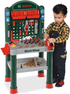 Produktbild von Theo Klein 8320 Bosch Werkbank grün, 102x43x5
