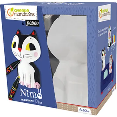 Image de Kit de bricolage « chat » en papier mâché à peindre, à partir de 6 ans, matériel inclus