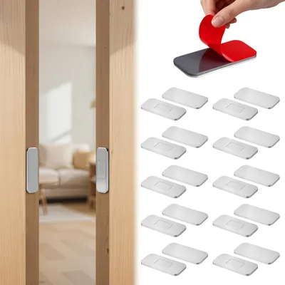 10 ultradünne Schranktür-Magnete, selbstklebend, silber