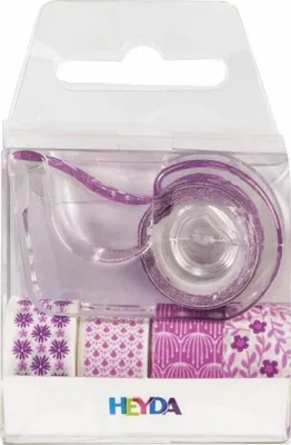 Image de Heyda 203584587 Rubans Déco Mini "Fleurs" chaque rouleau 3 m x 12 mm rose