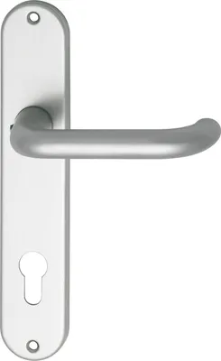 Produktbild von Türbeschlag Sch U Form Wechselgarnitur | Türgriff für Innentür auf Schild PZ 88 | Aluminium silber