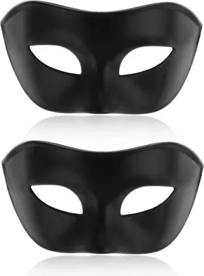Obrázek produktu pro 2 masky pro muže na Mardi Gras a Halloween, černé