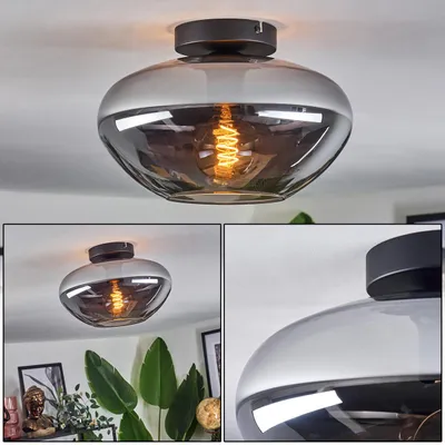 Produktbild von Galatina Deckenlampe aus Metall/Glas in Schwarz/Rauchfarben