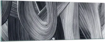 Produktbild von Bilder auf glas - Einteilig - Farbe Pinsel Schwarz - 90x30cm - Glasbilder - Wandbilder - Bilder - zum Aufhängen bereit - Wanddekoration aus Glas - Glas Bilder - Wandbild auf Glas - GAB90x30-5024