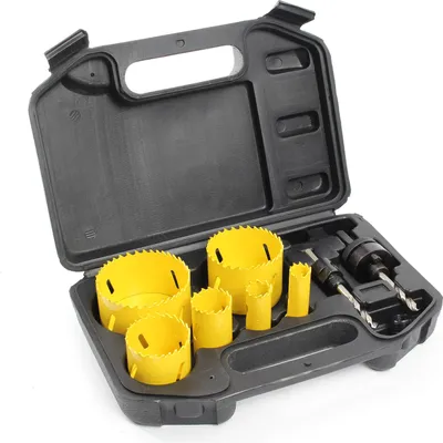 Produktbild von XPOtool 9-teiliges HSS Bi-Metall Lochsägen Set 16-68 mm, Lochbohrer für Holz, Weichmetall und Kunststoffe, Bohrkronen, Aufnahmedorne und Adapter