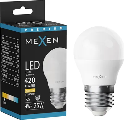 Produktbild von Mexen Nova LED-Glühbirne E27, G45, 4W, Warm - 3000K, 420 lm - L101-E27-0430-01